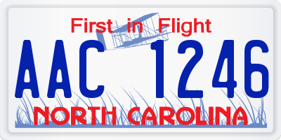NC license plate AAC1246