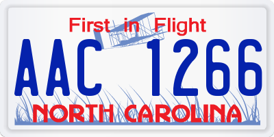 NC license plate AAC1266