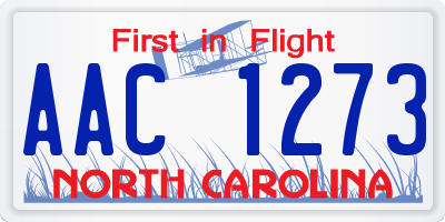 NC license plate AAC1273