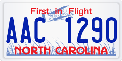 NC license plate AAC1290