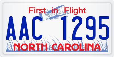 NC license plate AAC1295