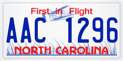 NC license plate AAC1296