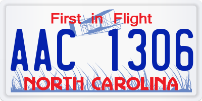 NC license plate AAC1306