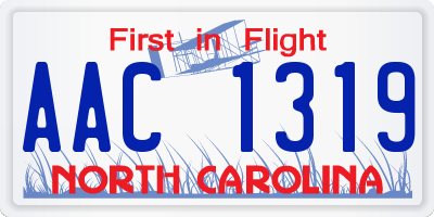 NC license plate AAC1319