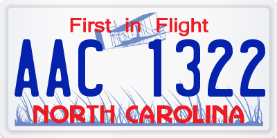 NC license plate AAC1322