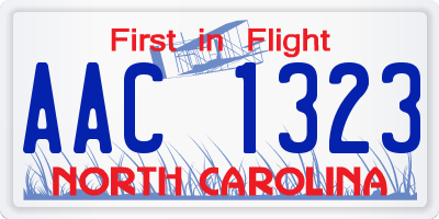 NC license plate AAC1323