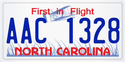 NC license plate AAC1328