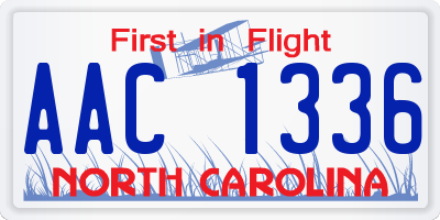 NC license plate AAC1336