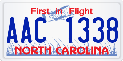 NC license plate AAC1338