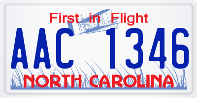NC license plate AAC1346