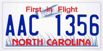 NC license plate AAC1356