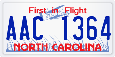 NC license plate AAC1364
