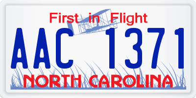 NC license plate AAC1371