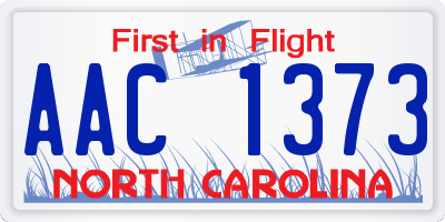 NC license plate AAC1373