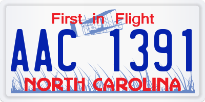 NC license plate AAC1391