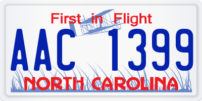 NC license plate AAC1399