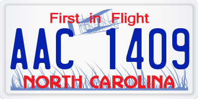 NC license plate AAC1409