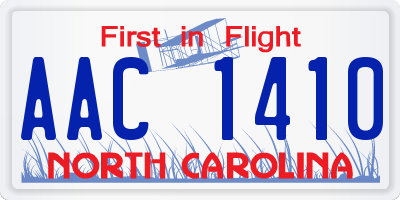 NC license plate AAC1410