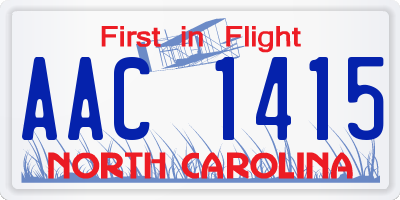 NC license plate AAC1415