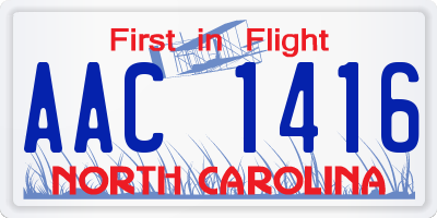 NC license plate AAC1416