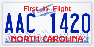 NC license plate AAC1420