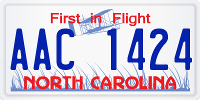 NC license plate AAC1424