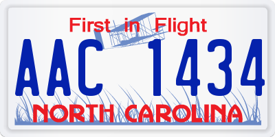 NC license plate AAC1434
