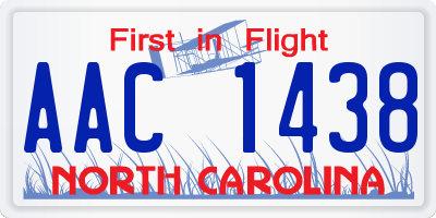 NC license plate AAC1438