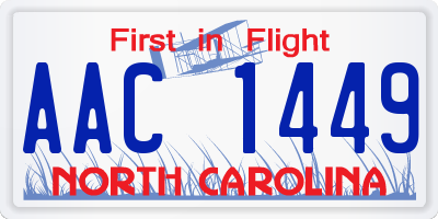 NC license plate AAC1449