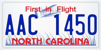 NC license plate AAC1450