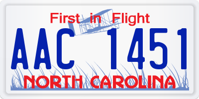 NC license plate AAC1451