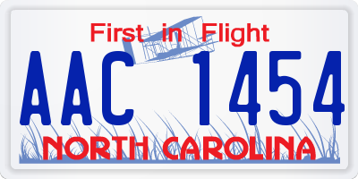 NC license plate AAC1454