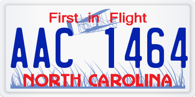 NC license plate AAC1464