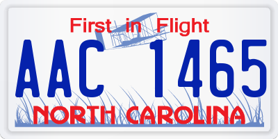 NC license plate AAC1465