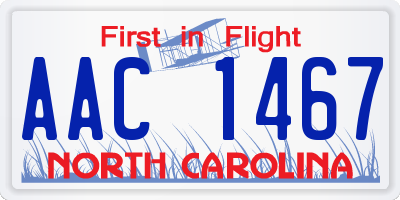 NC license plate AAC1467