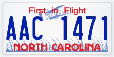 NC license plate AAC1471