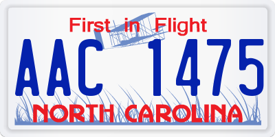 NC license plate AAC1475