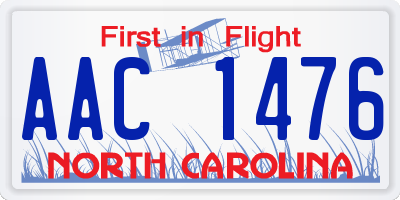 NC license plate AAC1476