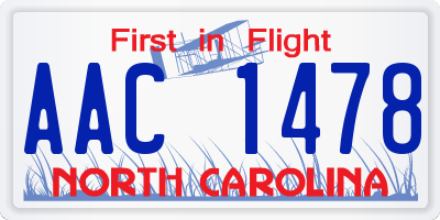 NC license plate AAC1478