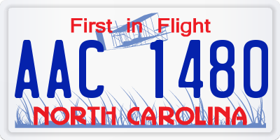 NC license plate AAC1480
