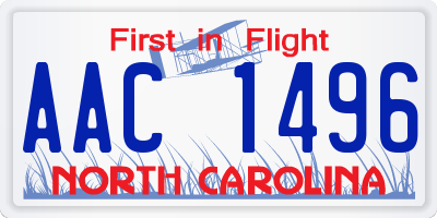 NC license plate AAC1496