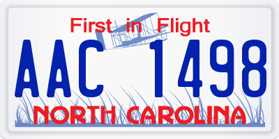 NC license plate AAC1498
