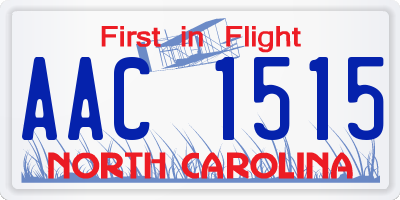 NC license plate AAC1515