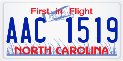 NC license plate AAC1519