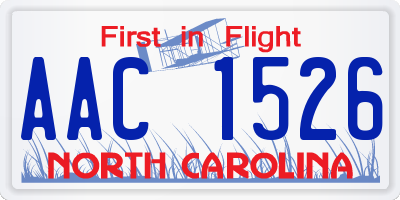 NC license plate AAC1526