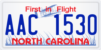 NC license plate AAC1530