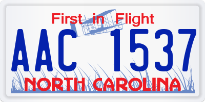 NC license plate AAC1537
