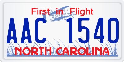 NC license plate AAC1540