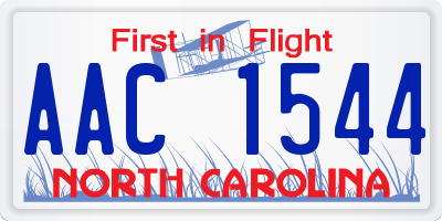 NC license plate AAC1544