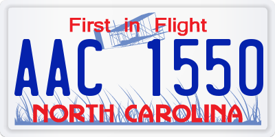 NC license plate AAC1550